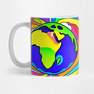 Vibrant 70s Style Planet Earth (MD23ERD004) Mug